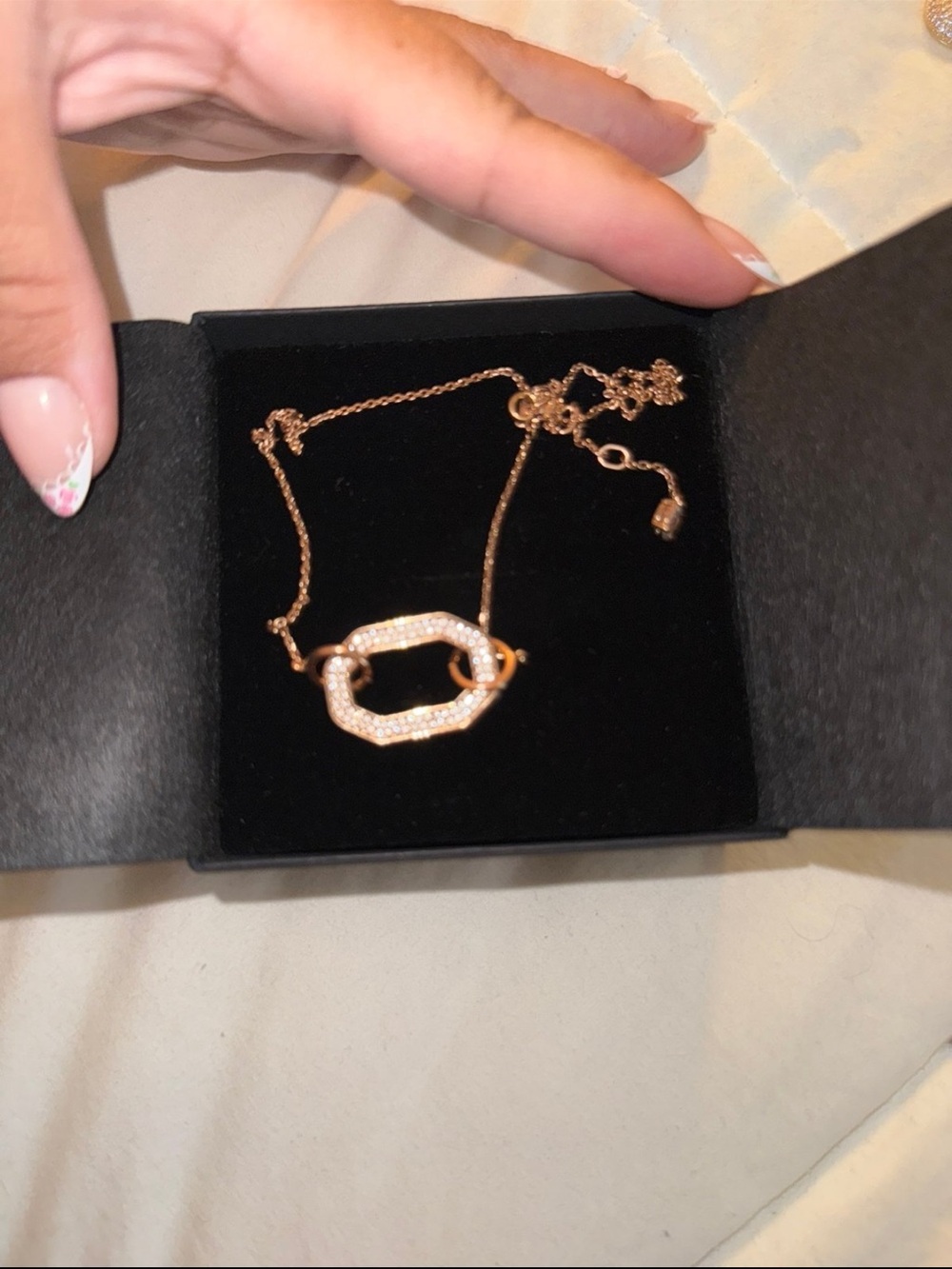 Rose Gold Pave Link Bracelet - Women Jewelry